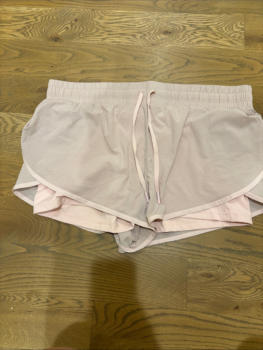 Women's Light Pink Athletic Shorts with Inner Liner